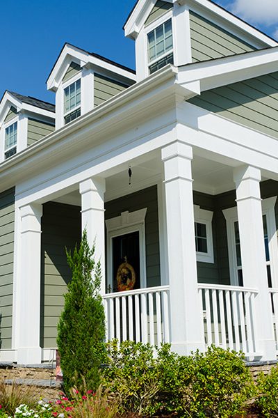 corner view of green home humble tx
